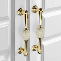 Marble Lines Ceramic Cabinet Handles Zinc Alloy Drawer Knobs Wardrobe Door Handles Gold European Furniture Handle