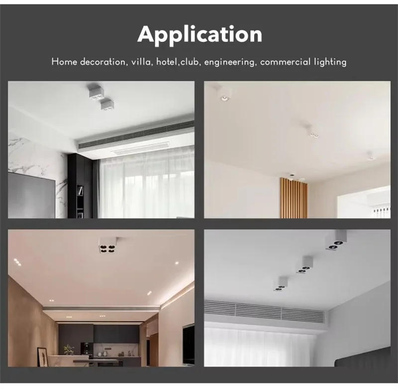 Description Picture 6 of itemSurface-mounted LED COB Line Downlight Dimmable 110V 220V 10W 20W 30W Spotlight 24° White Black For Store Living room Lighting