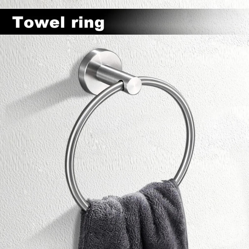 Description Picture 4 of item8 Pieces Bathroom Towel Rack Set, Includes 2 Packs 23.6 inch Towel bar, 2 Packs Towel Hook, 2 Packs Ring