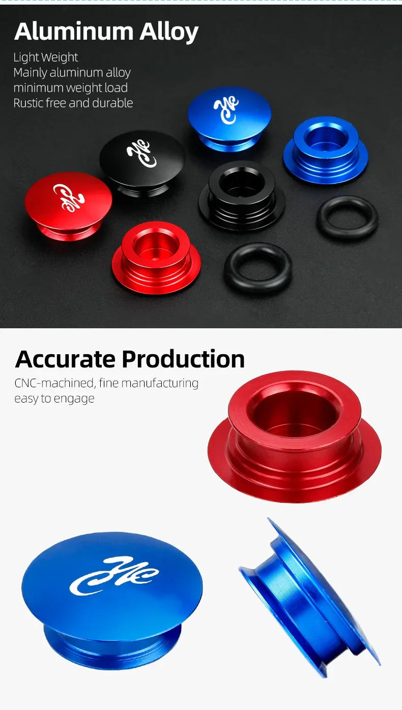 Description Picture 4 of itemOne-Piece Hollow Crank Cover Aluminum Bicycle Dust Screw W/ 18/20mm Dia. Seals MTB Road Chainring End Plug Cycle Replacement