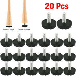 20 Pcs Screw On Type FurnitureTable Chair Glide Leveling Foot Adjuster M6