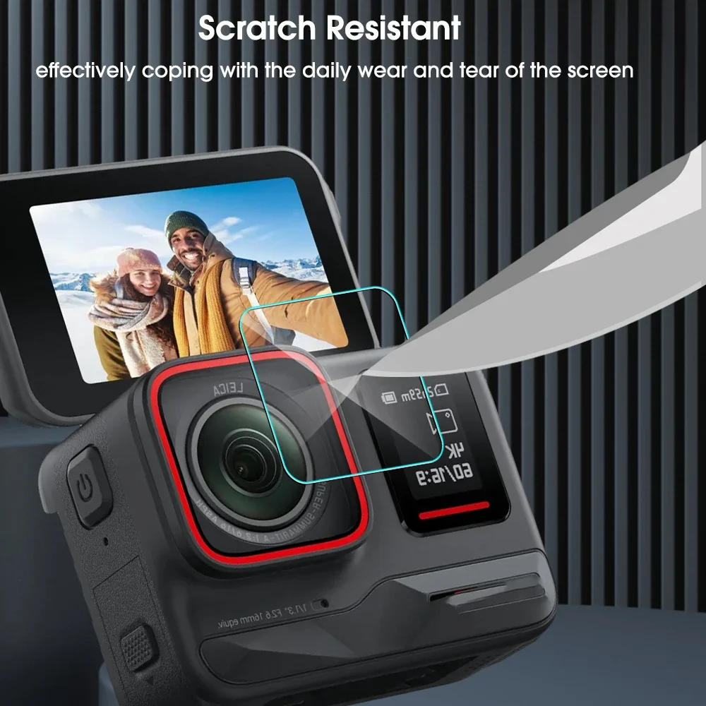 Description Picture 3 of item1-3 Sets for Insta360 ACE Insta360 ACE Pro Camera Tempered Glass Protective Films Anti-scratch HD Clear Lens Screen Protectors