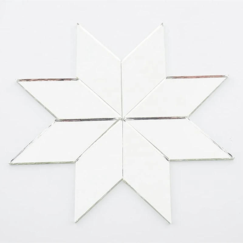 Description Picture 4 of itemNew 100PCS Glass Mirror Mosaic Tiles Bulk Diamond Rhombus Shape DIY Craft Handcrafted Accessory Home Wall Artwork Decor Supplies