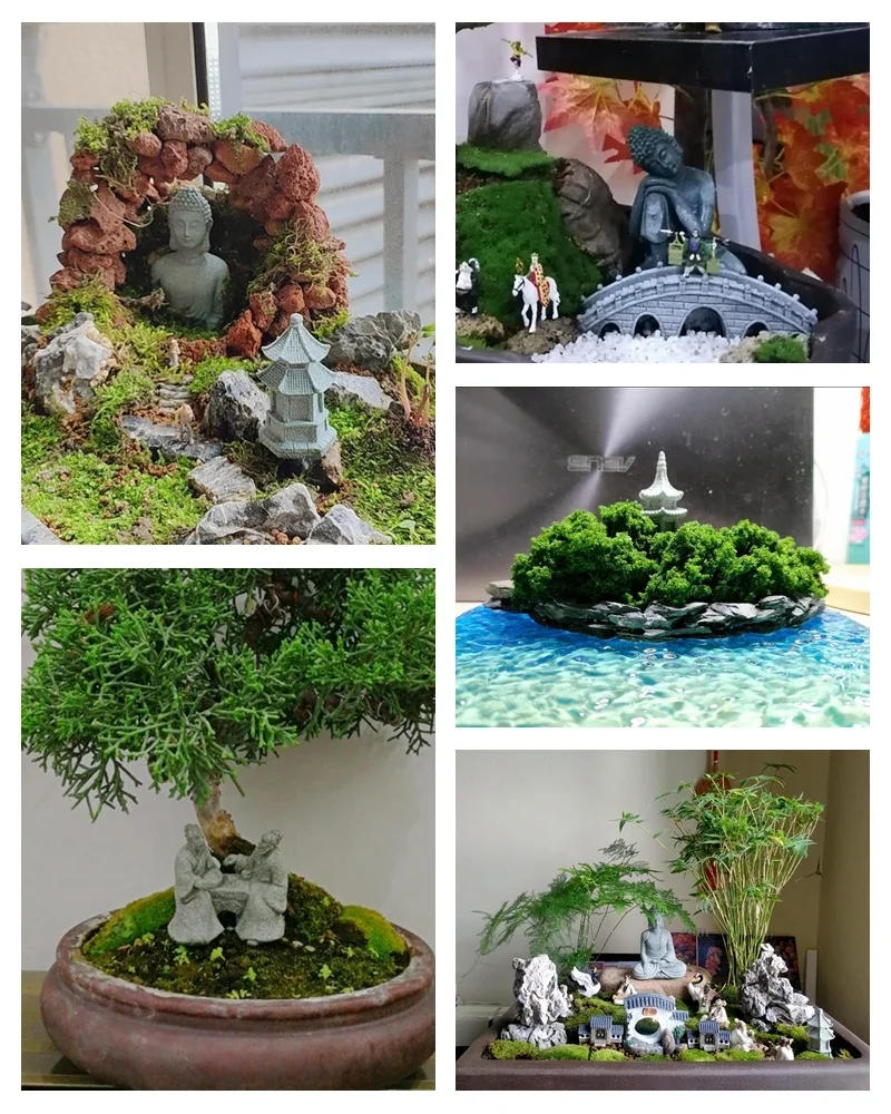 Description Picture 2 of itemMiniature Zen Fisherman Play Chess Elder Sand Stones Figurine Garden Bonsai Rockery Aquariums Ornaments Lanscape Room Decoration