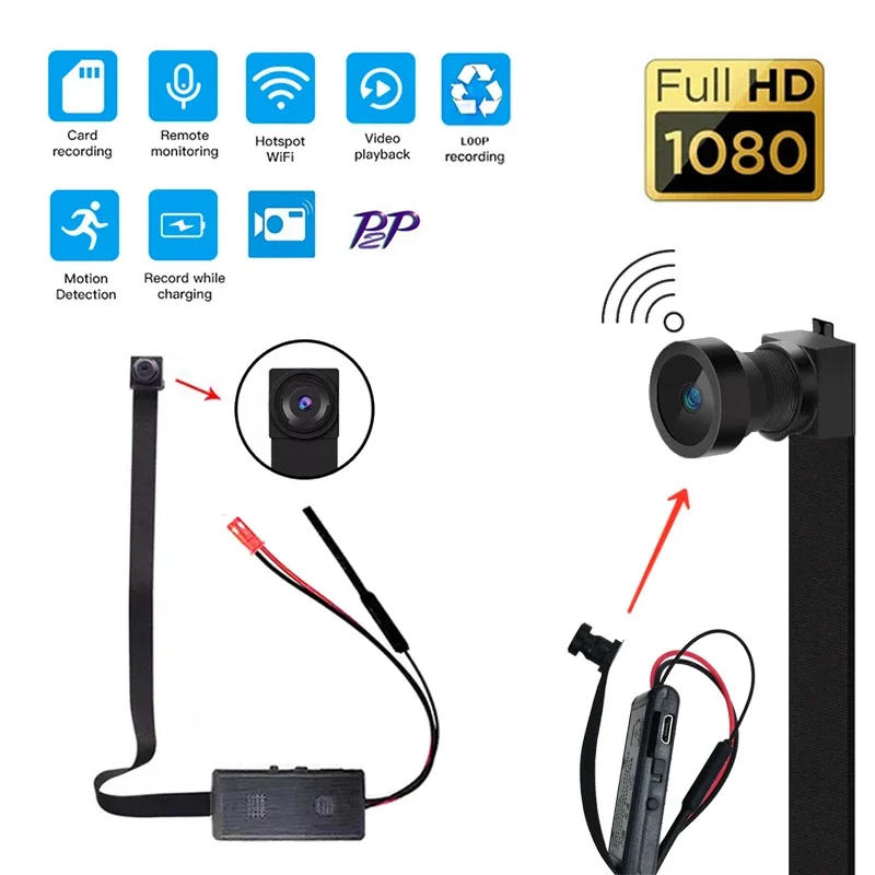 Description Picture 2 of itemWifi Camera DIY Portable Mini Camara Espia Wifi 4K Micro Camcorder P2P Wireless Webcam Video Recorder Home Security Nanny Camera