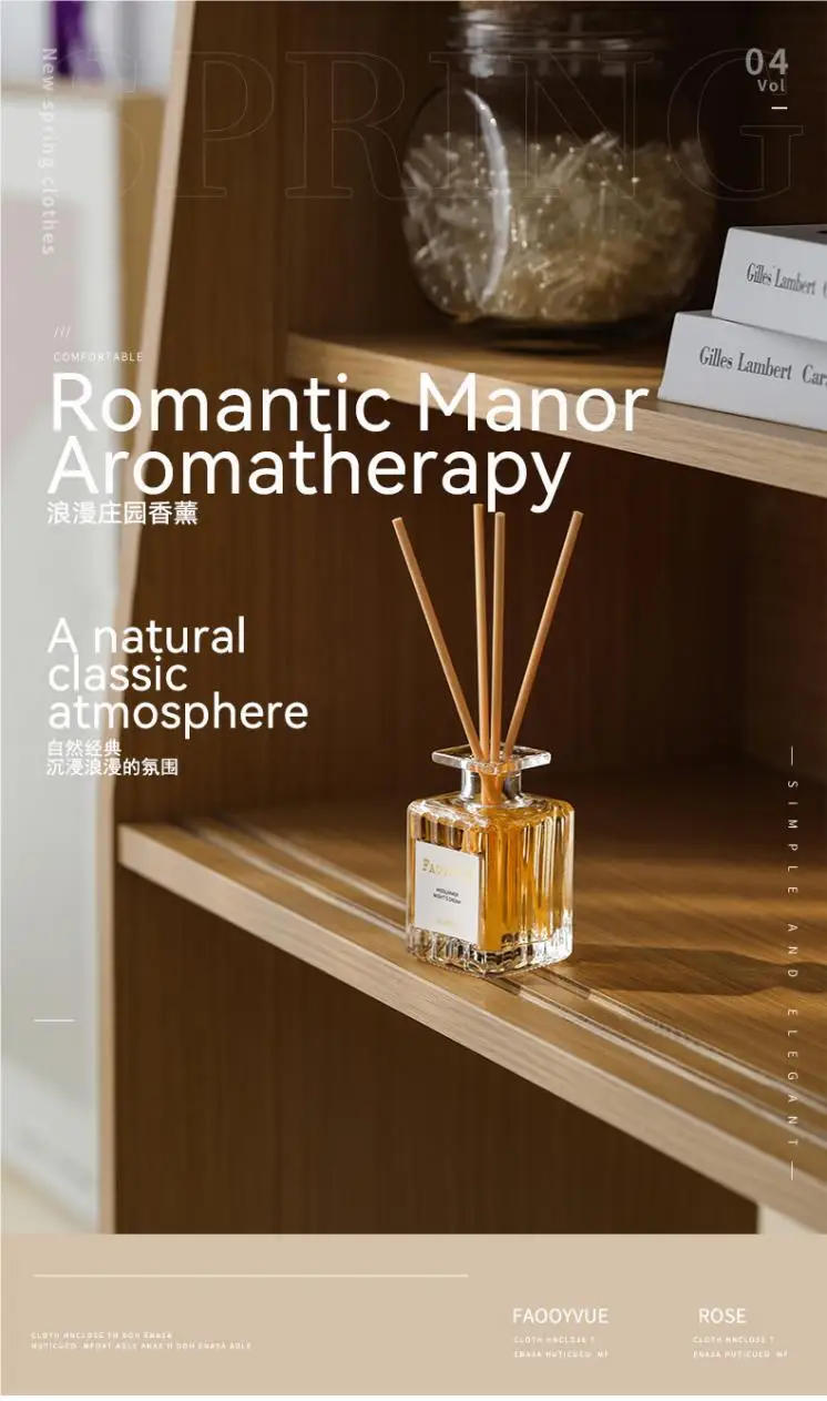 Description Picture 2 of itemRomantic Manor Perfume Flameless lavender Ebony agarwood Aromatherapy Oil Lasting Indoor Freshness Reed Diffuser Fragrance