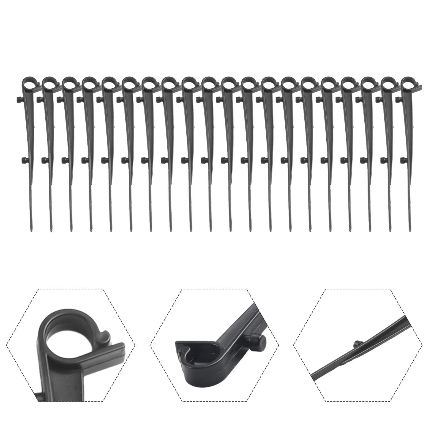 Description Picture 3 of item20 Pcs Plastic 150mm Keep Your Gutters Clean With Universal Gutter Brush Clips - 20pk Black BRUSH CLIPS / LEAF GUARD CLIPS