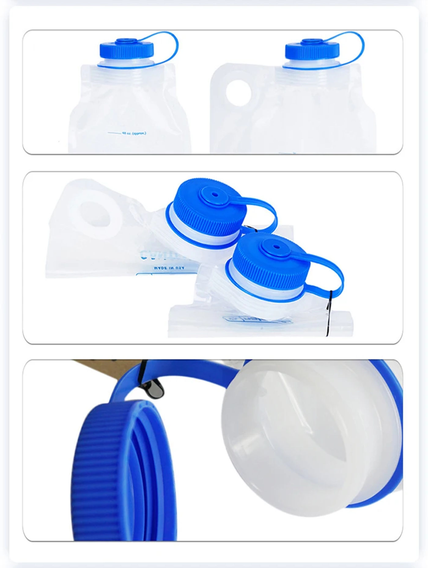 Description Picture 4 of itemNalgene-Portable Transparent Water Bag, Ultra Light Folding Water Bottle, Outdoor Sports, Camping, Hiking Drinking Bottle