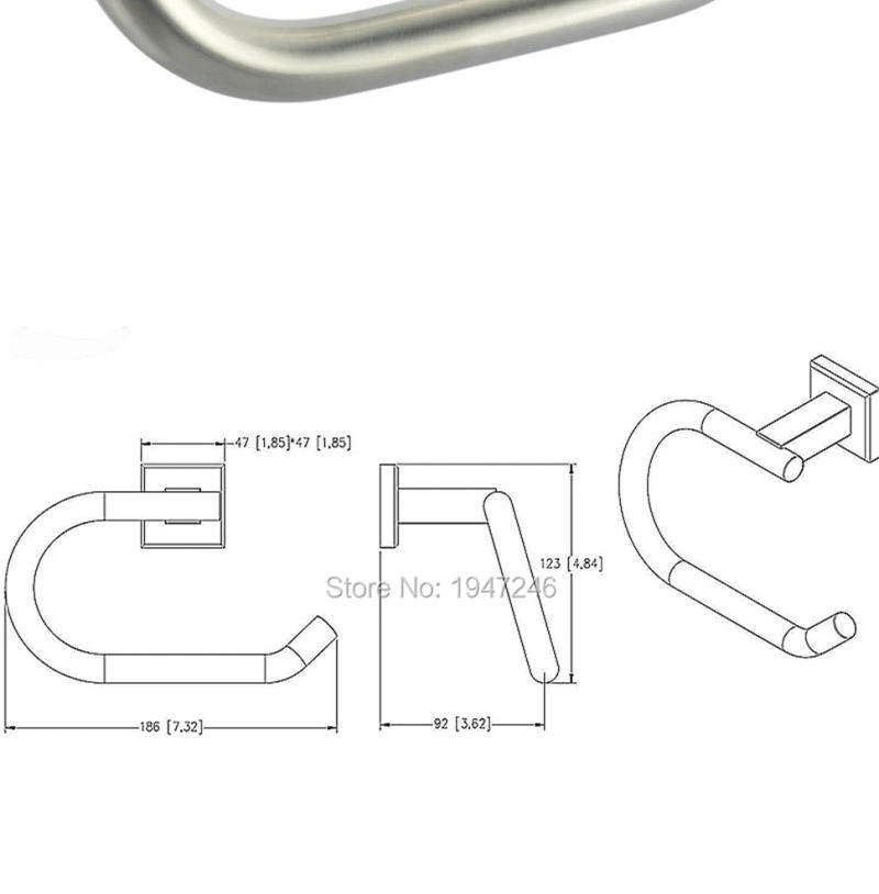 Description Picture 5 of itemSoild Toilet Paper Holder Bathroom Paper Towel Dispenser Tissue Roll Hanger Brushed Stainless Steel