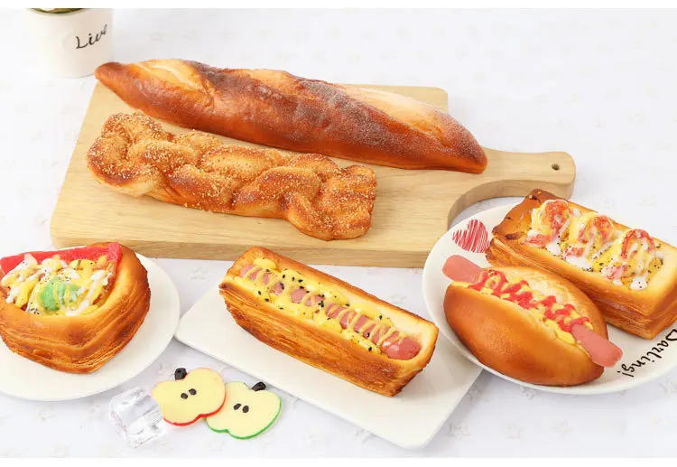 Description Picture 4 of itemArtificial Bread Simulation Food Model Fake Doughnut Home Decor Cake Shop Bakery Window Display Photography Props Table Decor