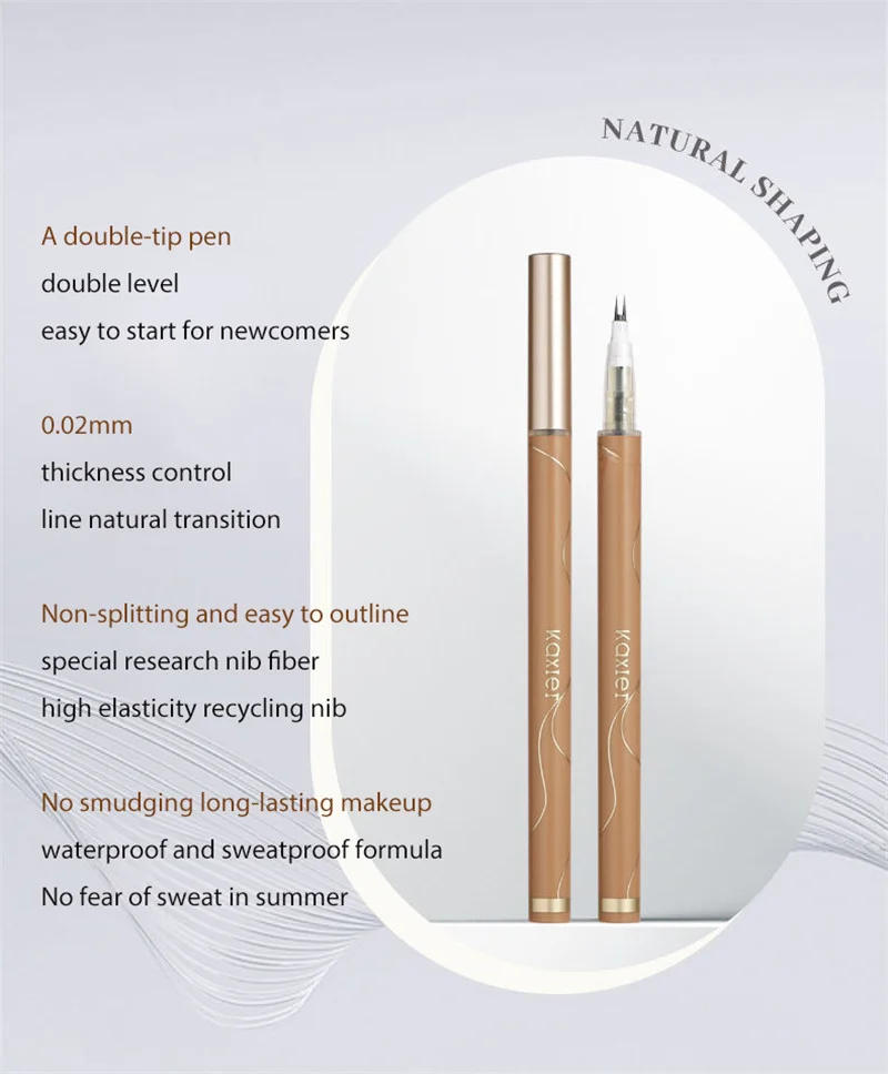 Description Picture 5 of itemUltra-thin 2 Fork Tip Liquid Eyeliner Double Forked Tip Lower eyelash Pen Makeup Smooth Eye Liner 2Point Eyebrow Pencil Cosmetic