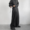 New Chinese Style Men's Wear & Black Pants Draping Effect Advanced Slightly Flared Suit Pants Design Wide Leg Pants