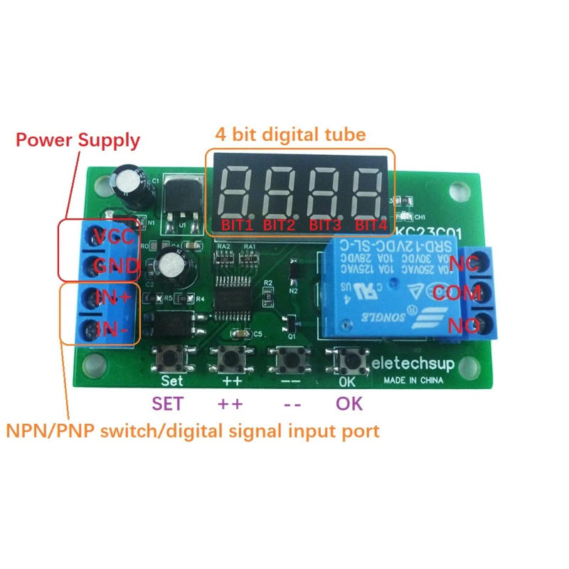Description Picture 2 of itemDC 5V 12V 24V Multifunction Pulse Counter Trigger Delay Timer Relay Simple PLC Module for Smart Home