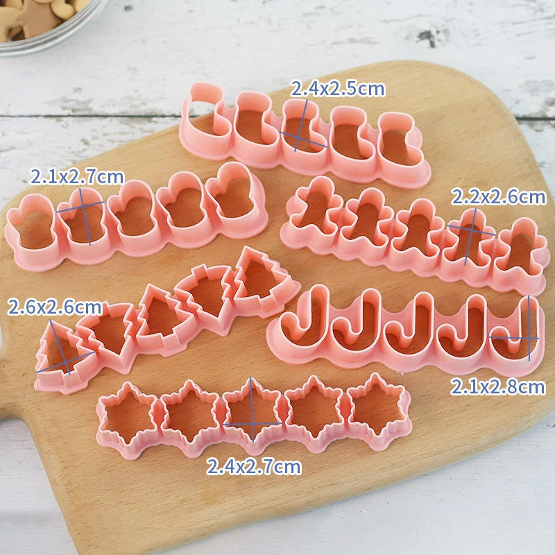 Description Picture 5 of itemMini Christmas Cookie Cutters Stamp Xmas Tree Gingerbread Man Pattern Biscuit Embosser Mould Cake Fondant Baking Decorating Tool