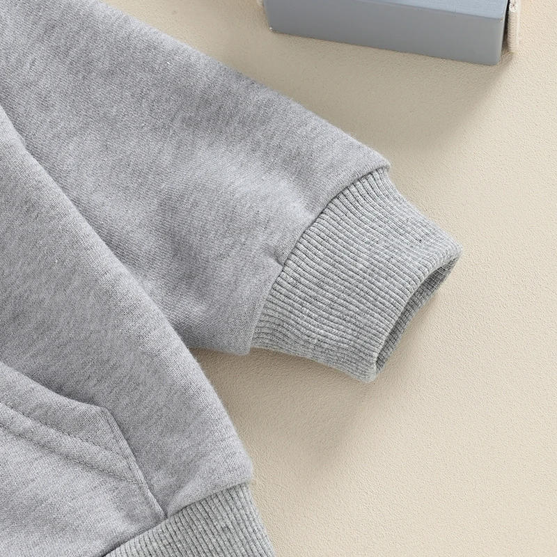 Description Picture 6 of itemToddler Boys Girls Hoodies Kids Clothes Solid Color Long Sleeve Hooded Sweatshirts Spring Fall Pullovers Tops