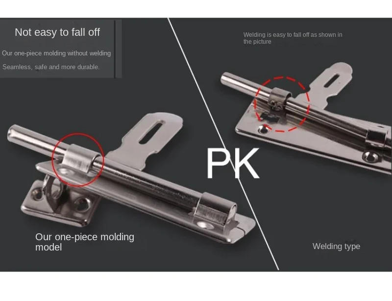 Description Picture 6 of item4/6/8Inch Stainless Steel Slide Bolt Lock Gate  for Gates Fences Garage Shed Doors Hardware Gate Safety Door Bolt