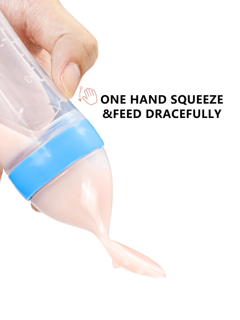 Description Picture 6 of itemTYRY.HU Squeezing Feeding Bottle Cup Silicone NewbornPacifier Training Rice Spoon Infant Cereal Food Supplement Feeder Tableware