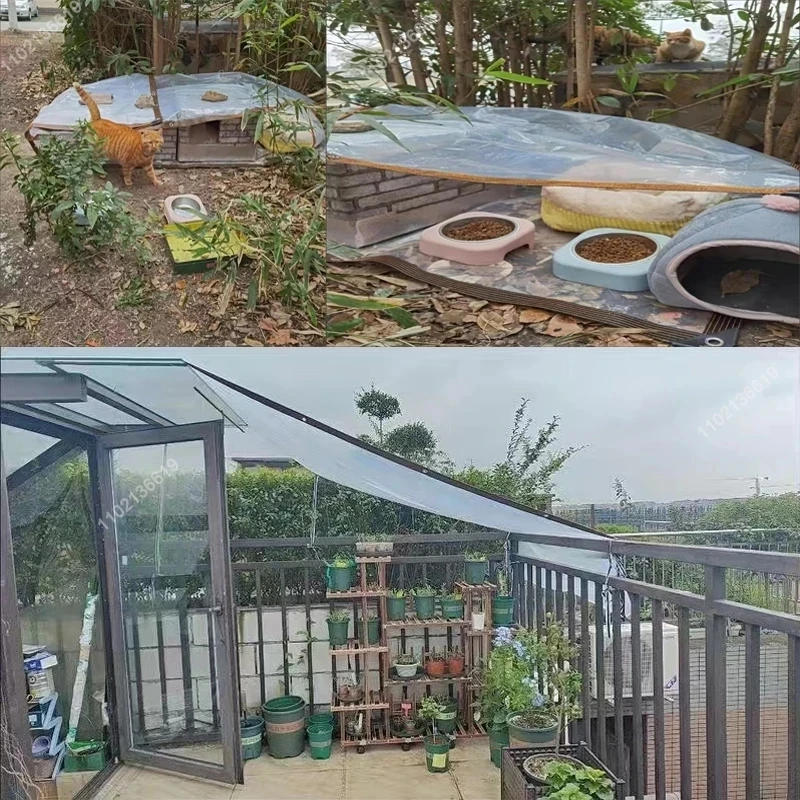 Description Picture 6 of itemTransparent Outdoor Tarpaulin 0.16mm PE Rainproof Garden Plant Cover Gazebo Pergola Canopy Dog Pet Window Windproof Awning