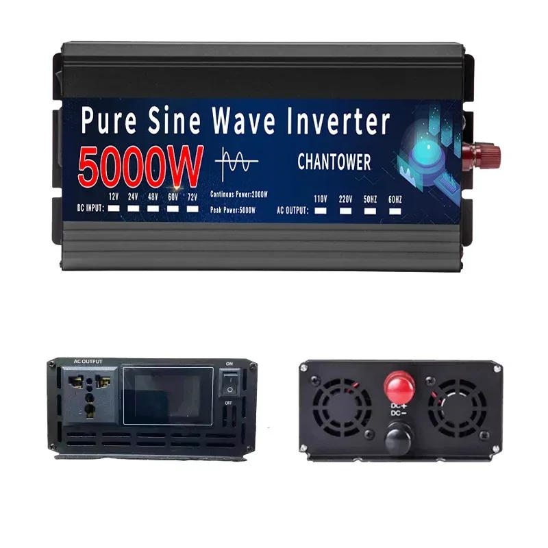 Description Picture 6 of itemInverter 5000W Pure Sine Wave DC 12v To AC 220v 2000W 3000W 4000W 5000W 50HZ Portable Power Voltage Converter Car Solar Inverter