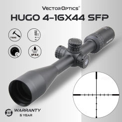 Vector Optics Hugo 4-16X44 SFP Riflescope for Hunting with Side Focus Fully-Multi Coat BDC Fast-Focus Eyepiece