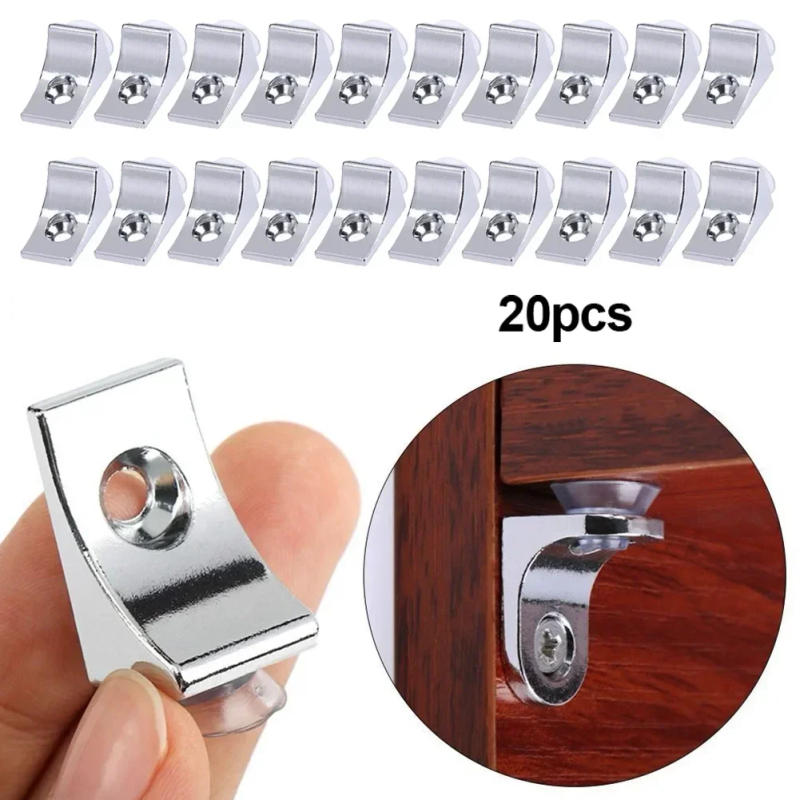 Description Picture 4 of item20Pcs Right Angle Glass Shelf Suction Cup Fixing Support Clip Bracket Clamp Holder For Board Cabinets Wardrobes Furniture
