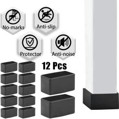 12 Pcs Chair Legs Rubber Feet Protector Pads Furniture Table Covers Sock Plugs Cover Furniture Leveling Feets Home Decor
