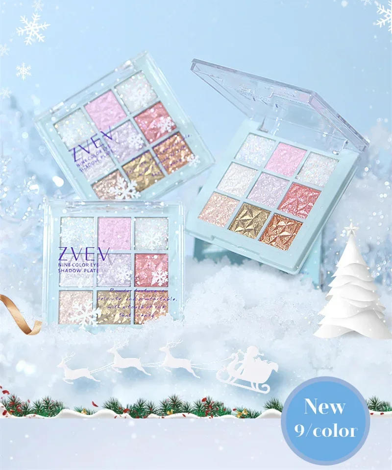 Description Picture 6 of item9-Colors Eye Shadow Palette Snowflake Pearlescent Matte Delicate Eye Makeup Color Shimmer Eye Shadow Sexy Girl Gifts Cosmetics