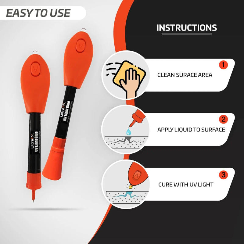 Description Picture 3 of itemUV Glue UV Light Glue Super Glue 5 Seconds Fix Adhesives Sealer Curing Adhesive Bonding & Welding Glue Kit for Glass Metal