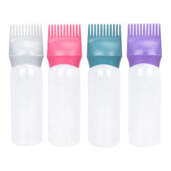 120ml Root Comb Applicator Bottle Hair Coloring Dyeing Dispensing Container Refillable Empty Hair Dye Applicator Comb for Shop
