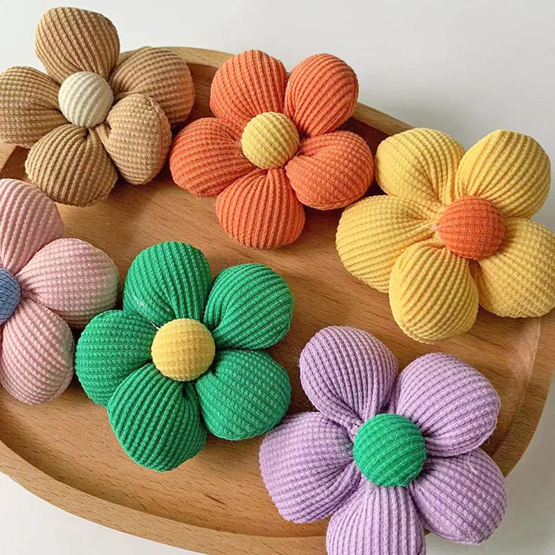 Description Picture 6 of itemHandmade Fabric Cute Color Flowers Padded Appliques For DIY Headwear Hairpin Clothing Patches Crafts Decoration Accessories