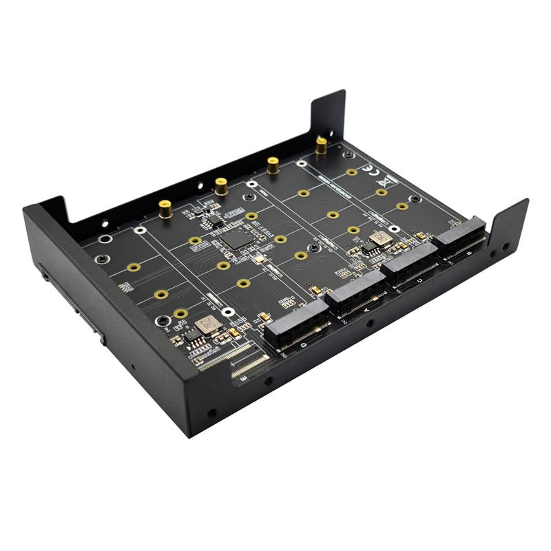 Description Picture 4 of itemMetal Case 4/5 Port B+M Key M.2 SATA SSD to 3.5" SATA3.0 6Gb JBOD Adapter Card With Enclosure Socket M2 NGFF to SATA Adapter Box