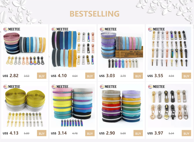 Description Picture 4 of item5Meters 5# Meetee Sewing Zippers Coil Nylon Slider for Zipper Bag Zips Closures Tape Luggage Zip Puller Repair Kit Accessories