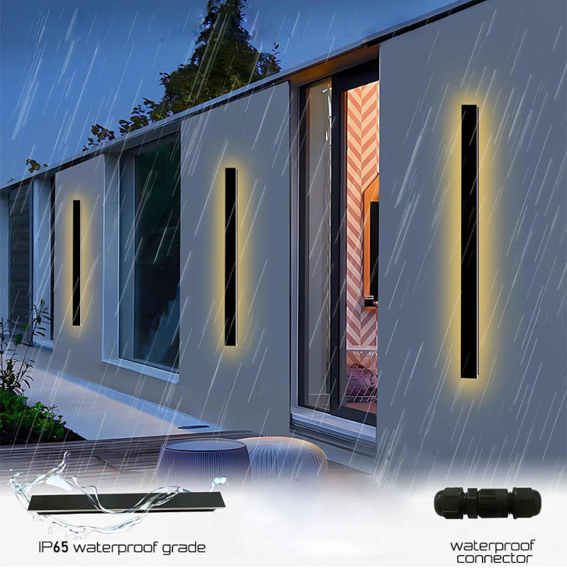 Description Picture 3 of itemOutdoor Long Liner Wall Lights 3000K 4000K 6000K Dimmable Lamp Anti Rust Waterproof Wall Sconces for Garden Porch Garage Hallway