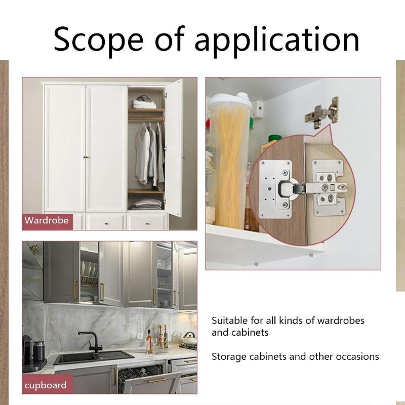 Description Picture 6 of item4 Pack Hinge Repair Plate Stainless Steel Hinge Tools Cabinet Hinge Repair Plate Furniture Door Hinge Accessories