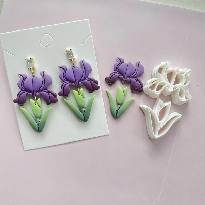 Description Picture 4 of itemVintage Exotic Vibe Floral Shapes Eardrop Earrings Polymer Clay Molds Clay Cutting Molds For DIY Handmade Jewelry Necklace Gifts