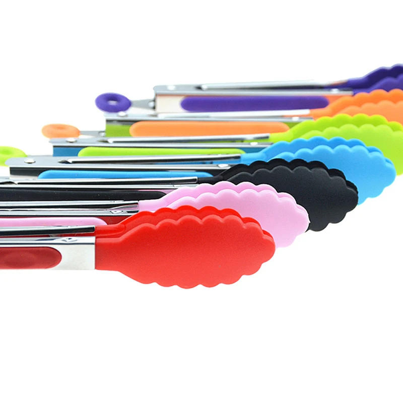 Description Picture 6 of itemFood Tong Stainless Steel Kitchen Tongs Silicone Nylon Non-Slip Cooking Clip Clamp BBQ Salad Tools Grill Kitchen Accessories