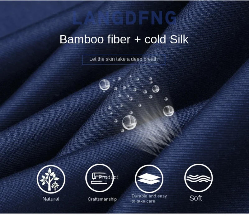 Description Picture 5 of itemIce Silk Bamboo Fiber Business Trousers Men's Summer Thin Breathable Comfortable All-Match Office Business Wear Casual Trousers