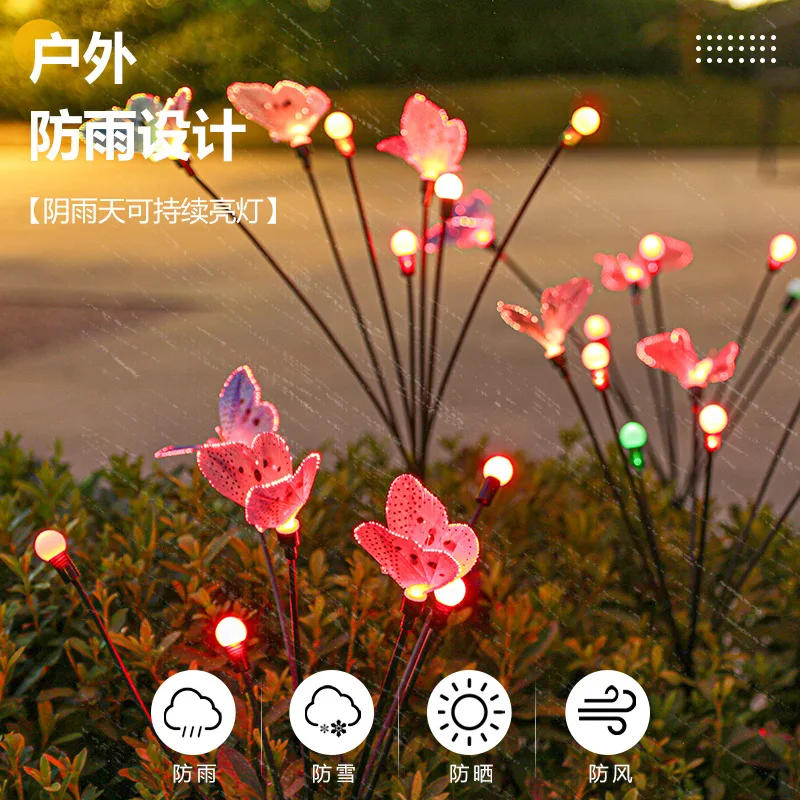Description Picture 5 of itemD2 Outdoor Solar Garden Lights Powered Firefly Lights Solar Outdoor Lamp Waterproof Garden Decor Home Lawn Lights for Decoration