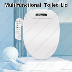 Electric Smart Bidet Toilet Seat Cover Warm Air Dryer Night Light Heated Seat InstantWarmWater Soft Close Lid Side Control Panel
