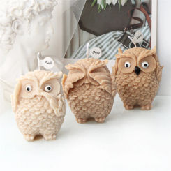 3D Owl Silicone Candle Mold No Listen No Speak No See Owl Aromatherapy Candle Gypsum DIY Handmade Soap Making Mould
