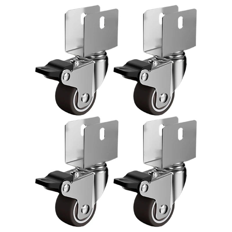Description Picture 6 of item2024 New 4Pcs 360 Swivels Rubber Roller Trolley Wheel 1.5inch Universals Swivels Casters
