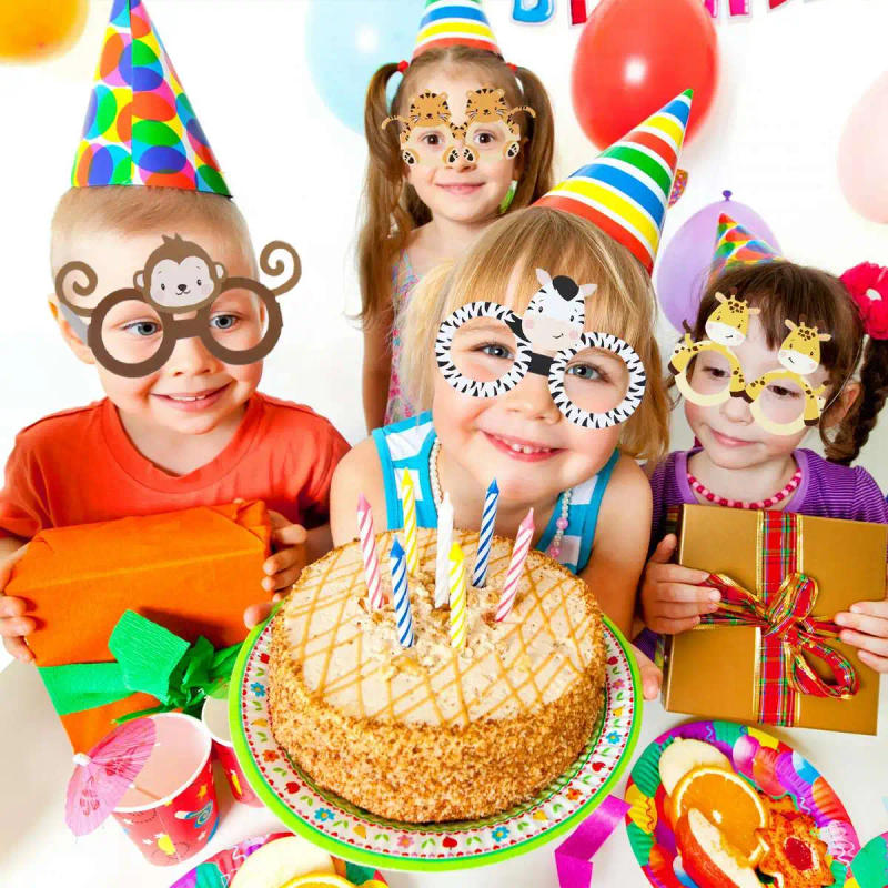 Description Picture 5 of itemJungle Paper Glasses Birthday Party Decorations Kids Funny Masks Safari Theme Animal Party Supplies Photo Baby Shower