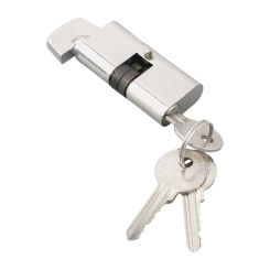 Sliding Door Lock Door Hook Lock Replacement Security Lock Silver With Keys Zinc Alloy 1 Pc For 35-55MM Door Width
