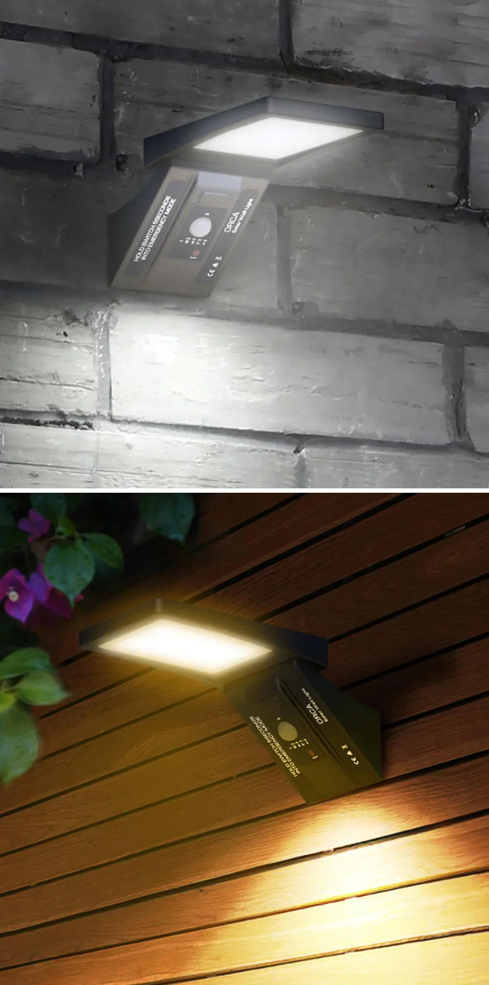 Description Picture 6 of itemSolar Outdoor Lamps Garden Wall Motion Sensor Street Lawn Light IP 65 Waterproof Warm White Courtyard Solar Power Spotlighting