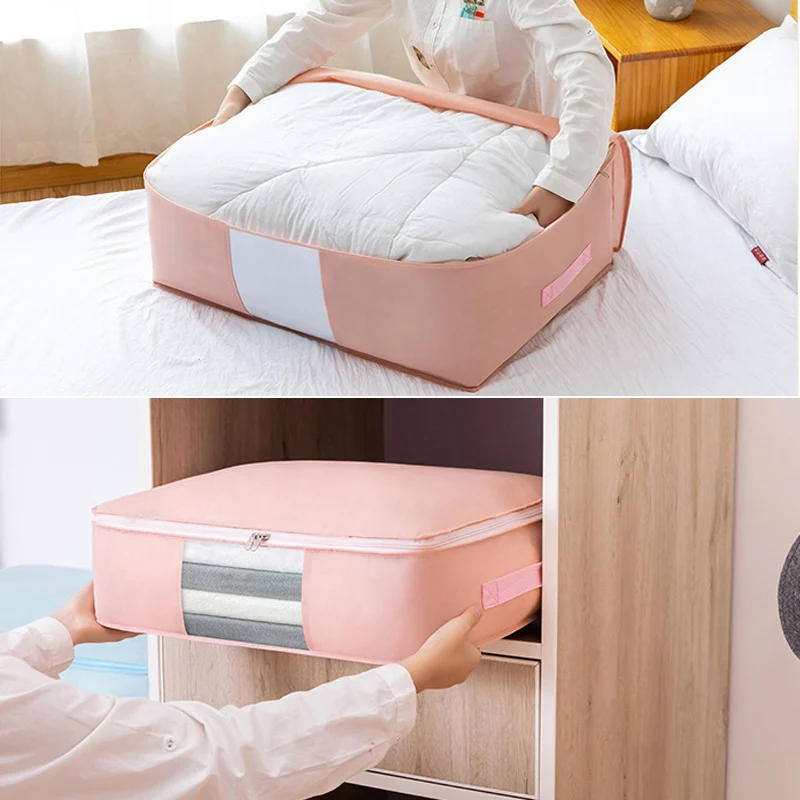 Description Picture 6 of itemFoldable Storage Bags for Clothes Non-Woven Clothing Organizer Wardrobe Closet Organizer for Pillow Quilt Blanket Storage