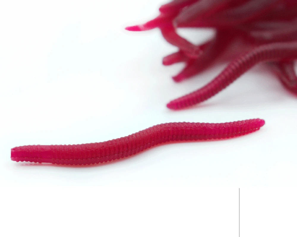 Description Picture 5 of item50/100/200pcs Lifelike Fishy Smell Red Worms Soft Bait Simulation Earthworm Carp Bass Fishing Lures Artificial Silicone Lures