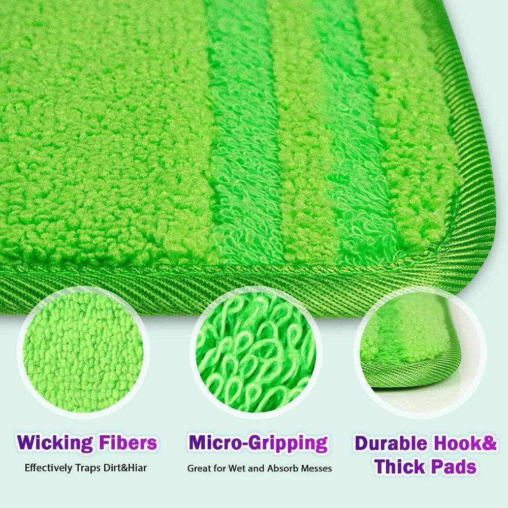 Description Picture 5 of itemReusable Floor Mop Pads for Swiffer, Wet Jet Flat Cloth, Washable, Easy to Replace, Wet and Dry, Microfibre, 1 Pc, 2 Pcs, 3Pcs