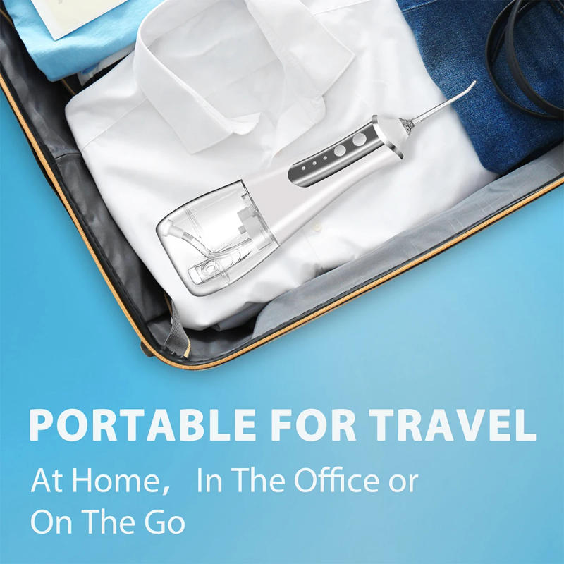 Description Picture 6 of itemWater Flosser Cordless for Teeth Cleaning, 300 ML Dental Oral Irrigator 3 Modes 5 Tips Rechargeable Waterproof Electric Flossing