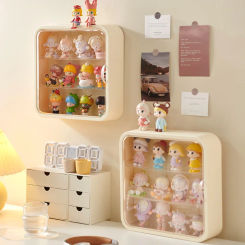 Wall Mounted Doll Blind Box Storage Display Rack Magnetic Suction Figurine Display Cabinet For Figures Showcase Clear Acrylic