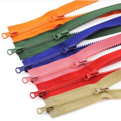 New Two Way Chunky Zip Resin Zipper High Quality Double Slider Jacket Long Zips Portable Plastic Teeth Zipper Open End 90cm